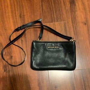 MICHAEL KORS 3 Zipper Crossbody Black Purse